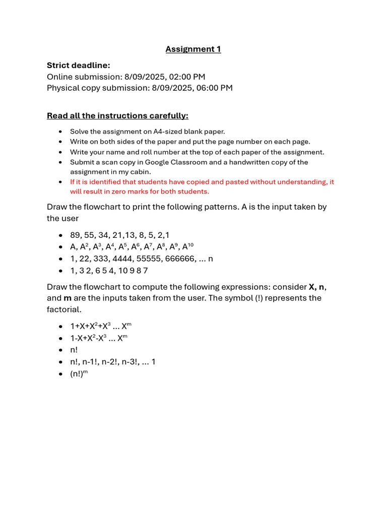 Assignment 1 Submission Guidelines | PDF