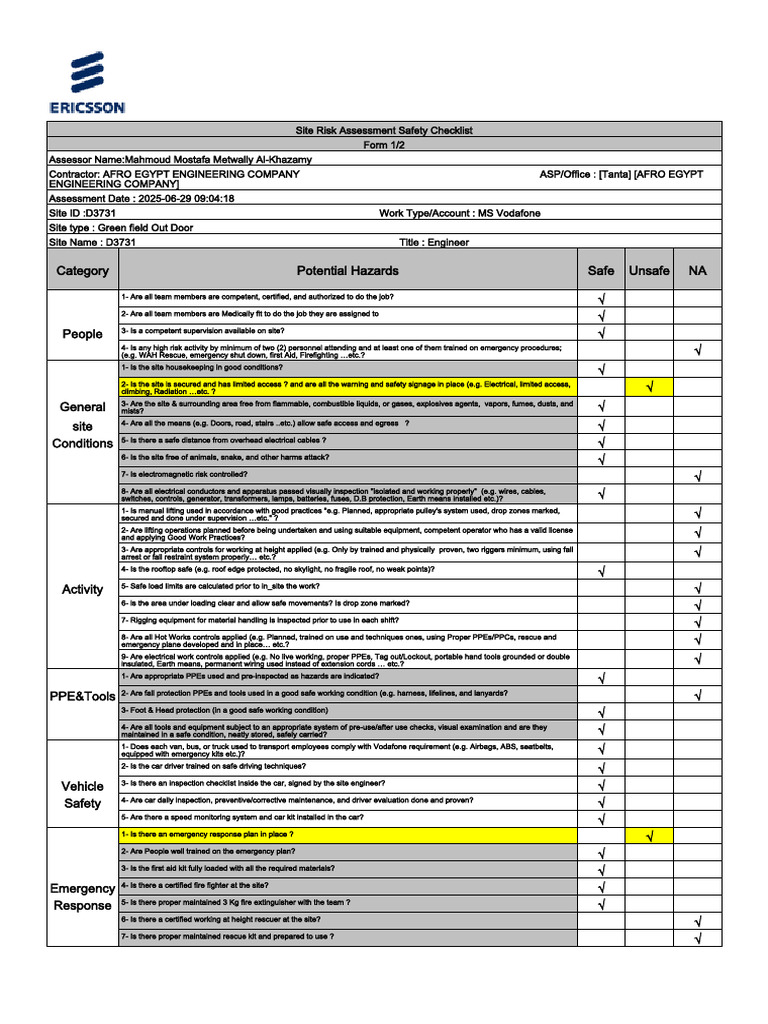 Risk Site D373120250629120417908000 | PDF | Emergency | Personal ...
