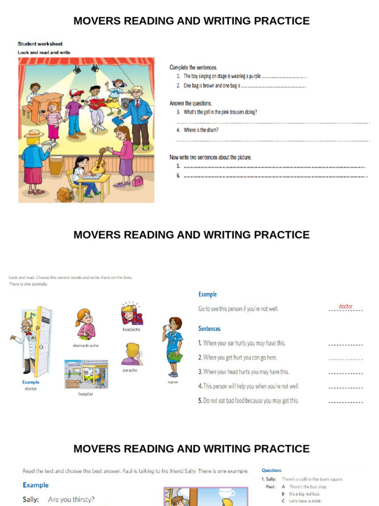 Movers Reading and Writing Practice | PDF