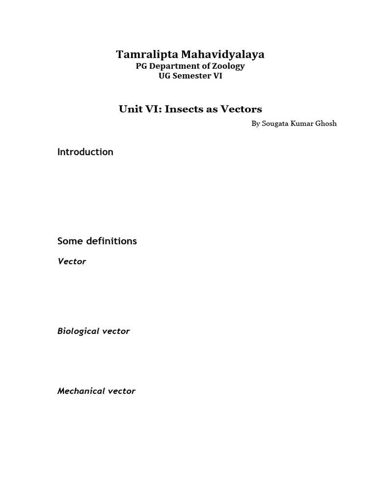 Insects as Disease Vectors in Camps | PDF | Mosquito | Insects And Humans