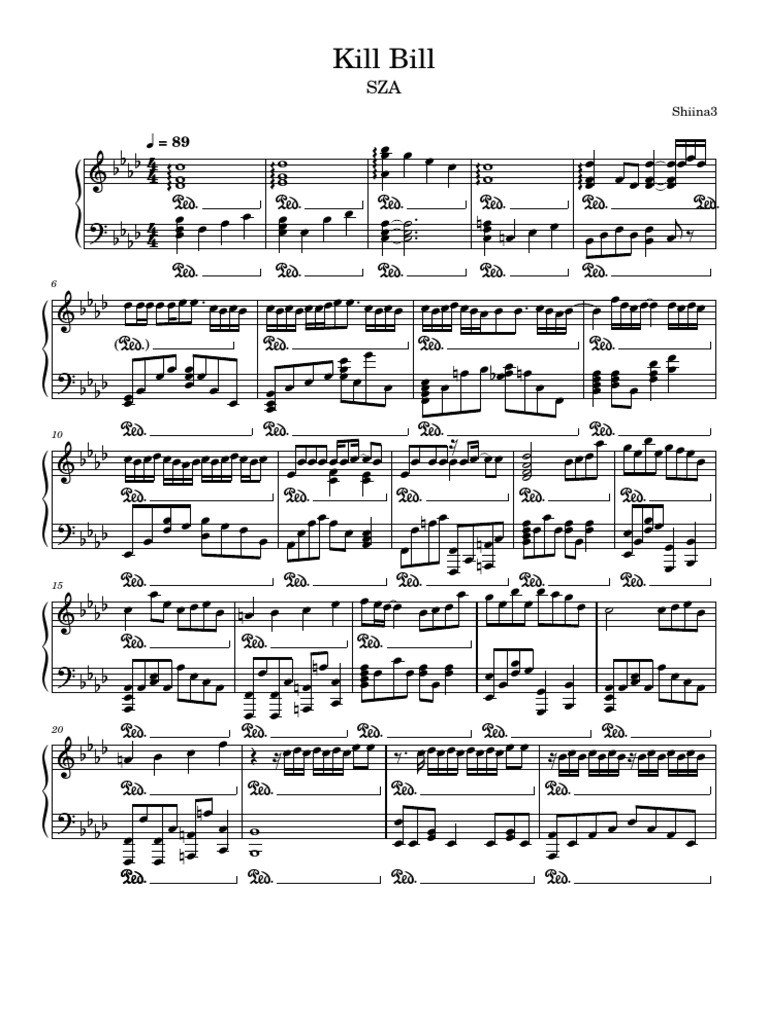 Kill Bill Sza Full Pdf