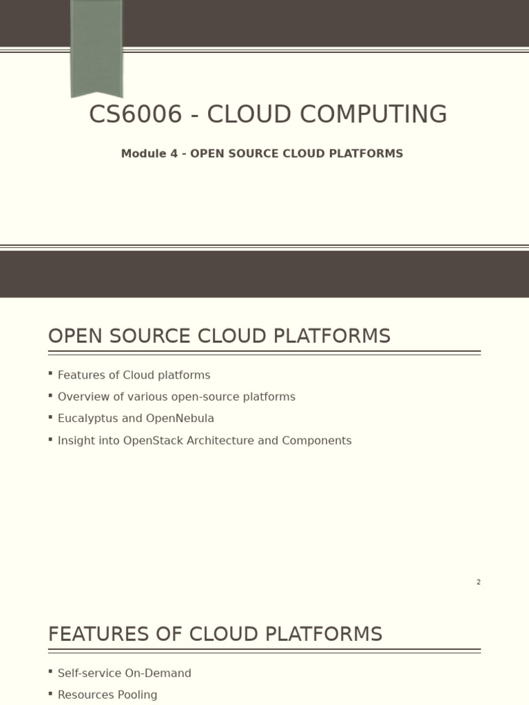 Open Source Cloud Platforms Overview | PDF | Cloud Computing | Virtual ...