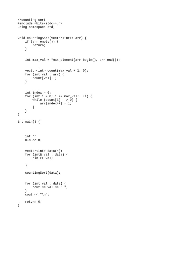 Counting Sort | PDF