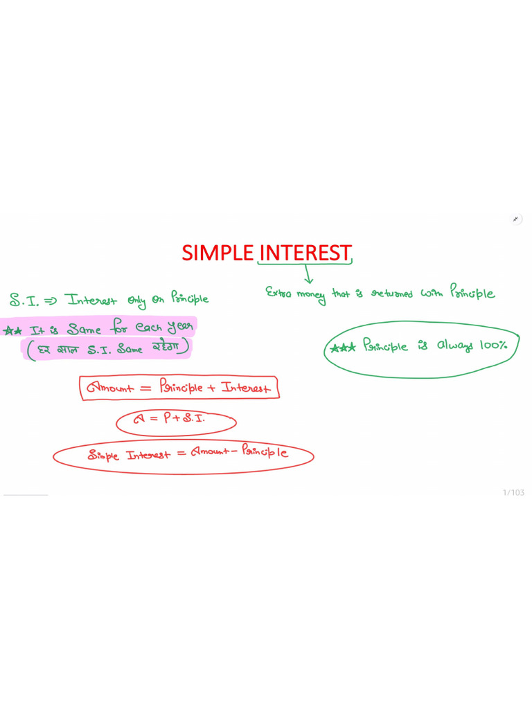 Simple Interest Lecture 1 | PDF