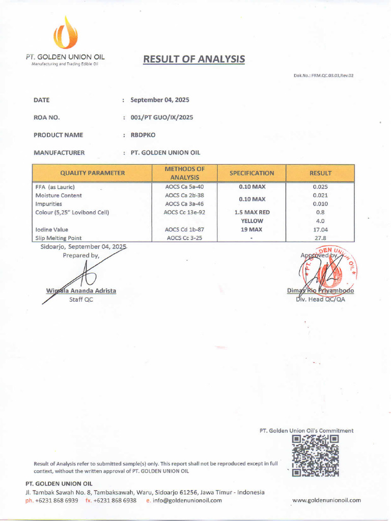 Roa Rbdpko 04092025 | PDF