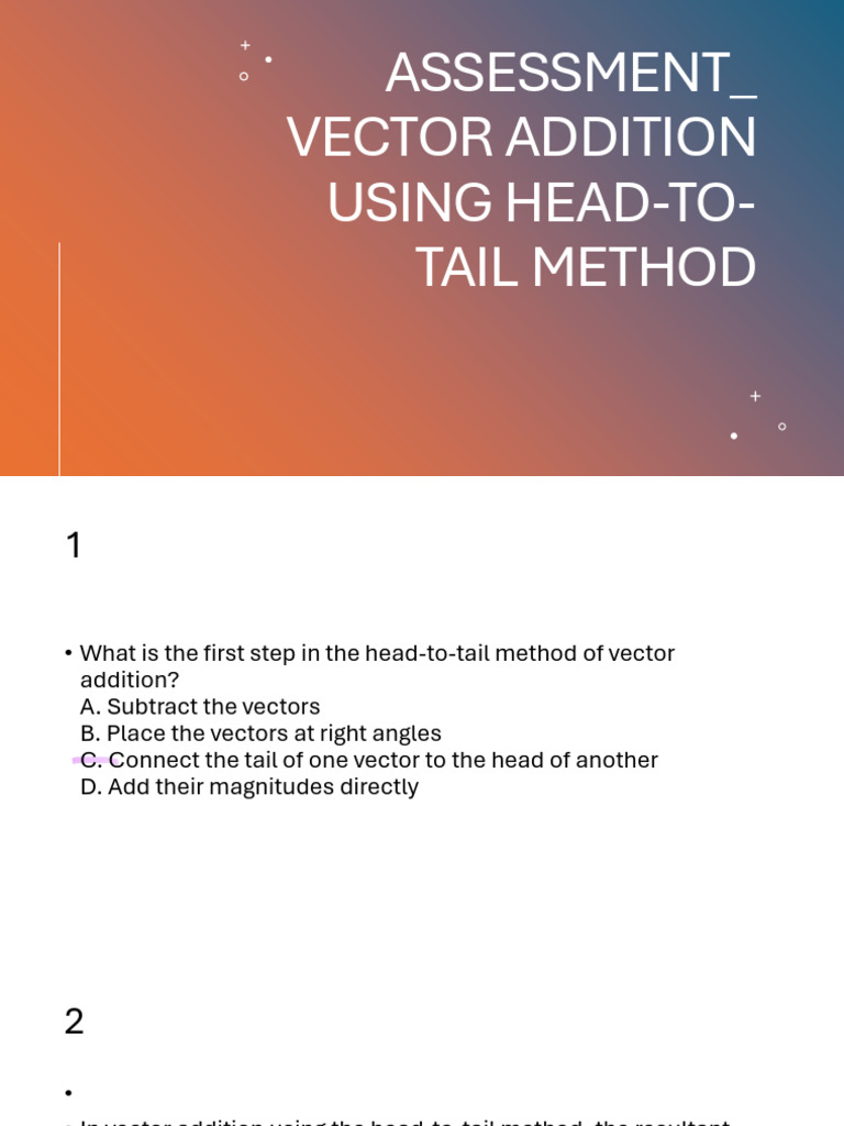 Vector Addition: Head-to-Tail Method | PDF | Euclidean Vector | Triangle