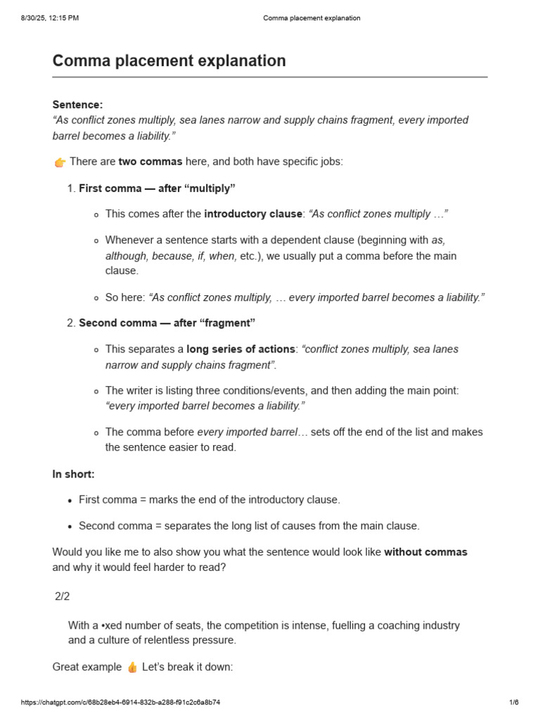 Comma Placement Explanation in Reported Speech | PDF | Comma | Syntax