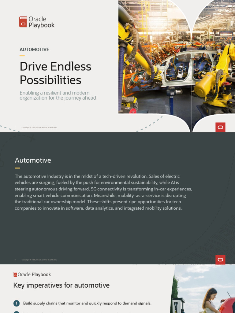 Oracle Industry Playbook Automotive | PDF | Cloud Computing | Analytics
