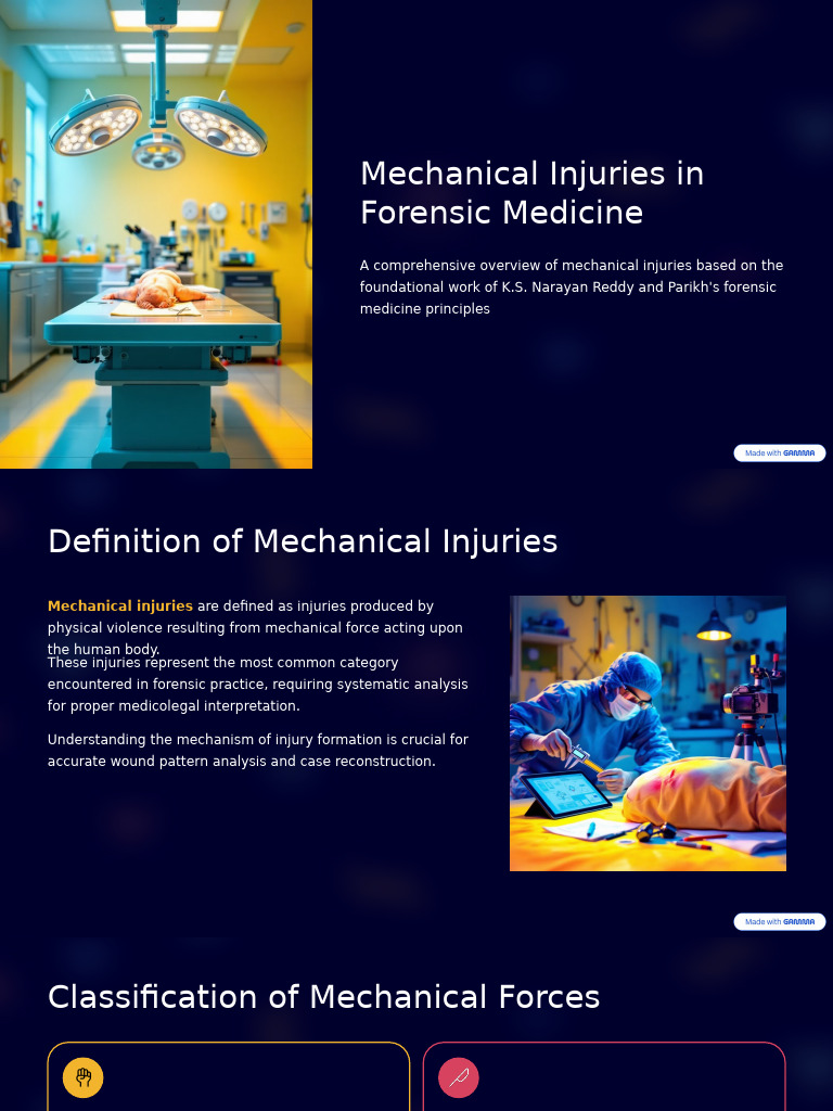Overview of Mechanical Injuries in Forensics | PDF | Wound | Traumatology
