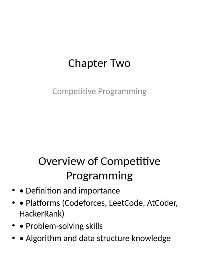 Chapter Two Competitive Programming | PDF