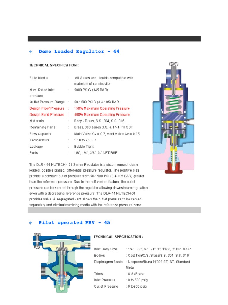 Design Input - Pressure Reducing Valve | PDF | Valve | Hydraulics