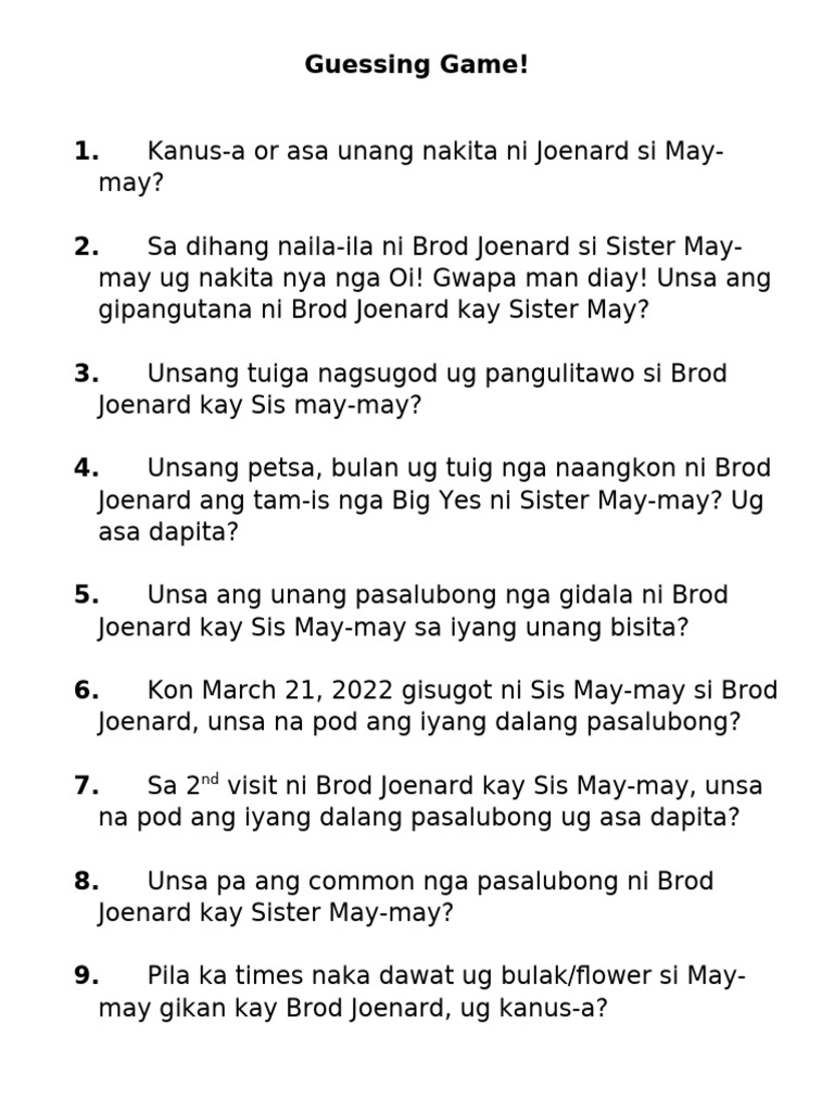 Guessing Game | PDF