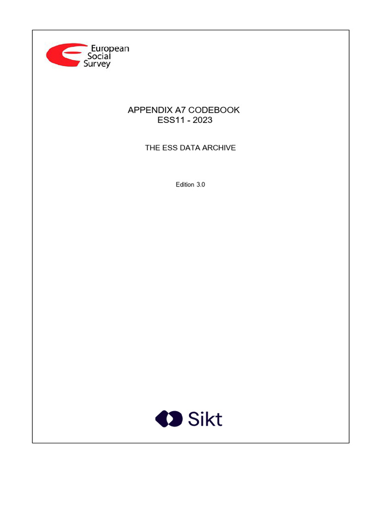 ESS11 Codebook Overview 2023 | PDF | Democracy | Political Ideologies