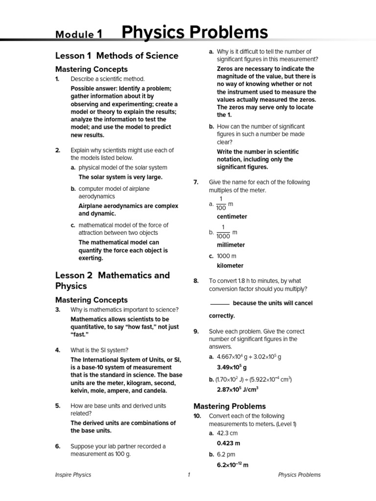 Physics Problems and Measurement Concepts | PDF | Significant Figures ...