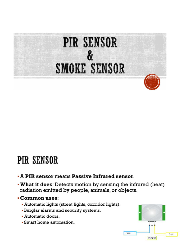 PIR and Smoke Sensor Guide | PDF