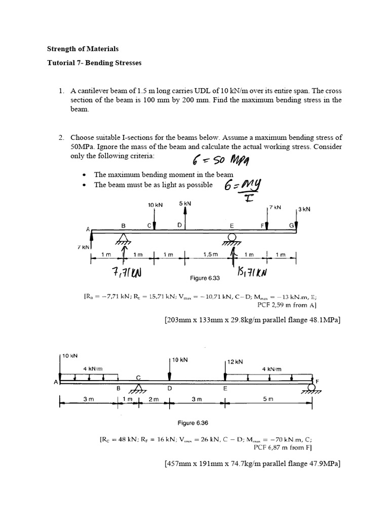 Bending Stress Calculations for Beams | PDF | Beam (Structure) | Bending