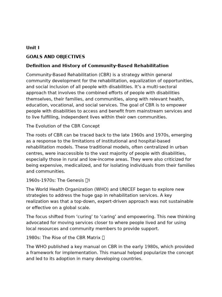 cbr unit 1 | PDF | Inclusion (Education) | Disability