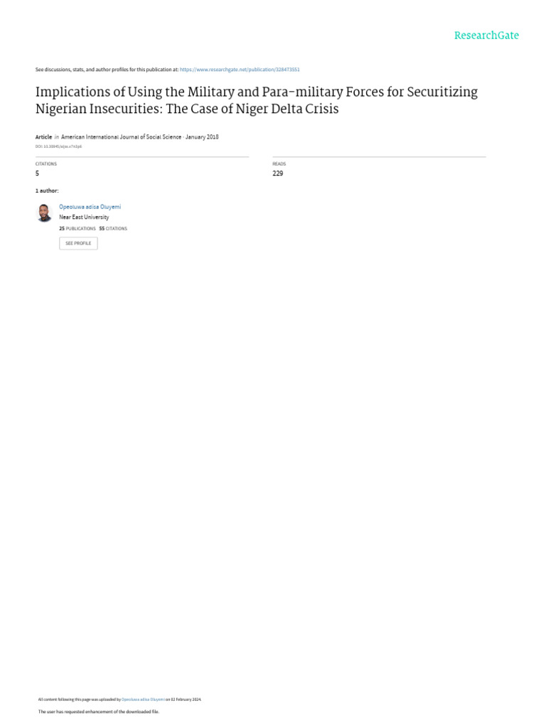 Implications of Using The Military and Paramilitary Forces | PDF | Nigeria