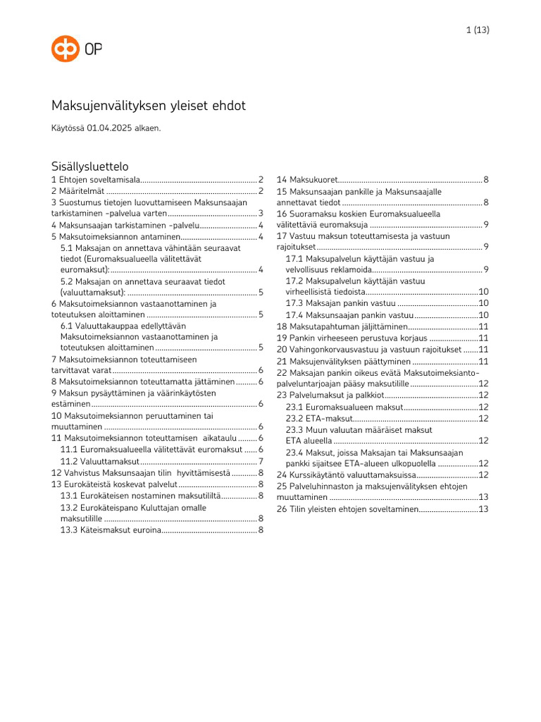Ehdot 30052025 | PDF