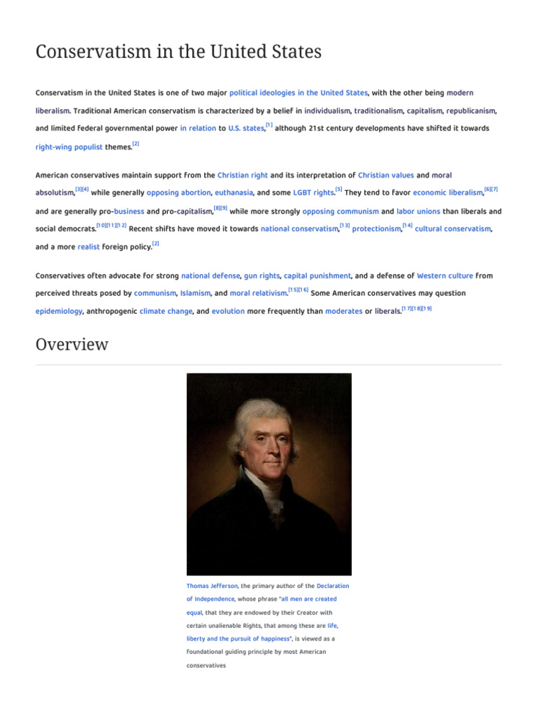 Conservatism in The United States - Wikipedia | PDF | Conservatism In ...
