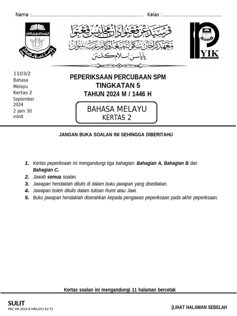 BM 2 SPM 2024 Yik | PDF