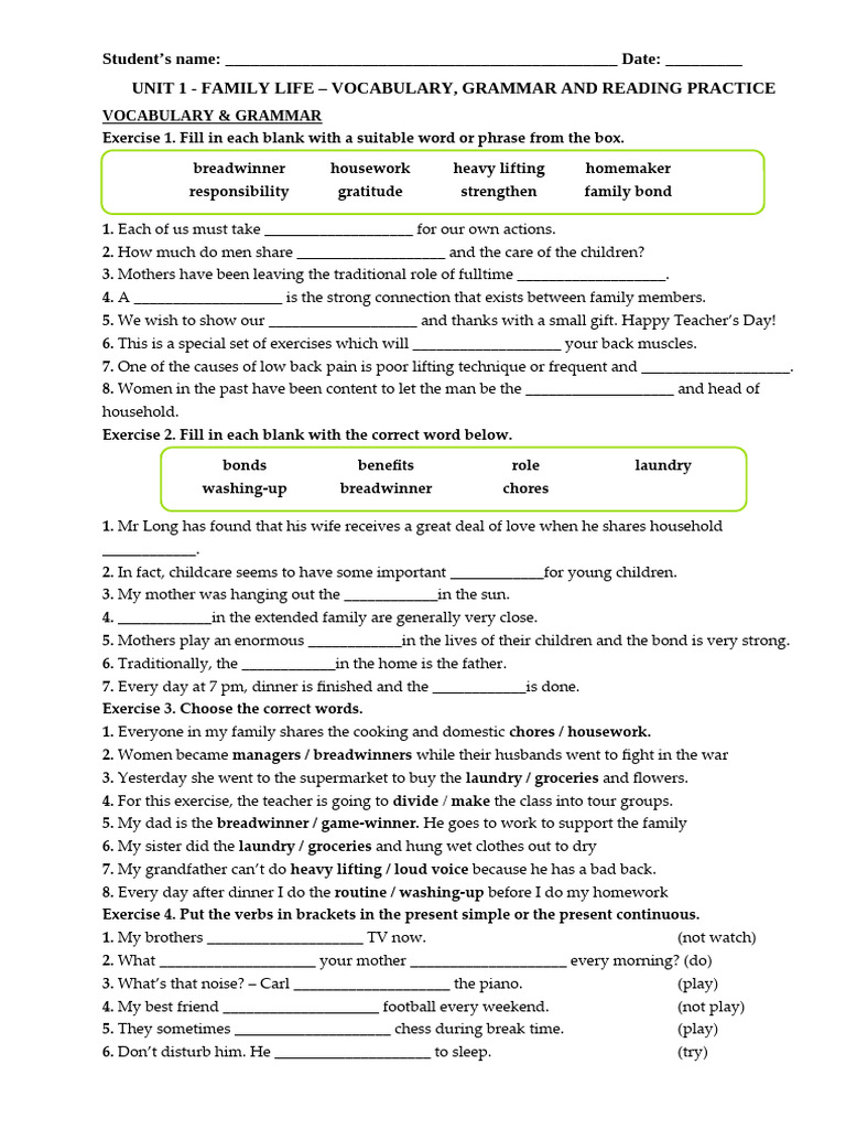 Grade 10 - Unit 1 - Practice | PDF