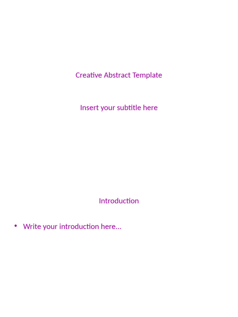 Creative Abstract Template Guide | PDF