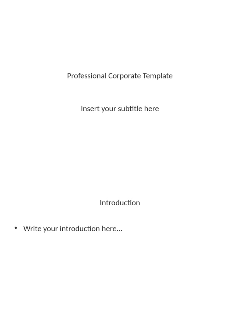 Professional Corporate Presentation Template | PDF