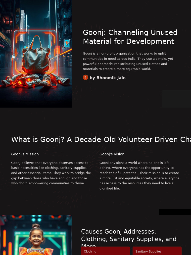 I Am Sharing 'Goonj Channeling Unused Material For Development' With ...