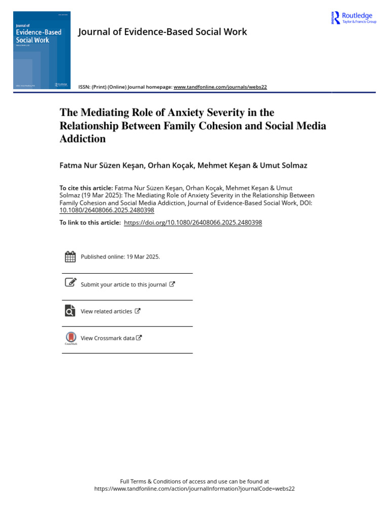 The Mediating Role of Anxiety Severity in The Relationship Between ...