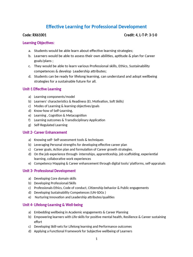 Effective Learning for Career Growth | PDF | Learning | Behavioural ...