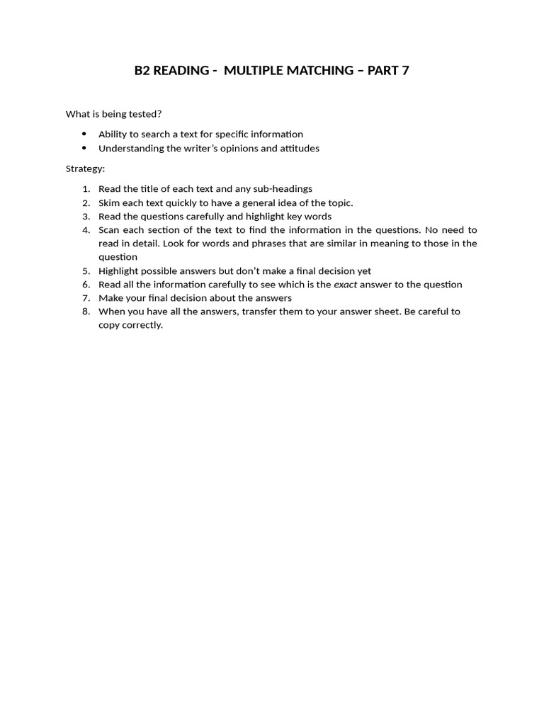B2 Multiple Matching | PDF