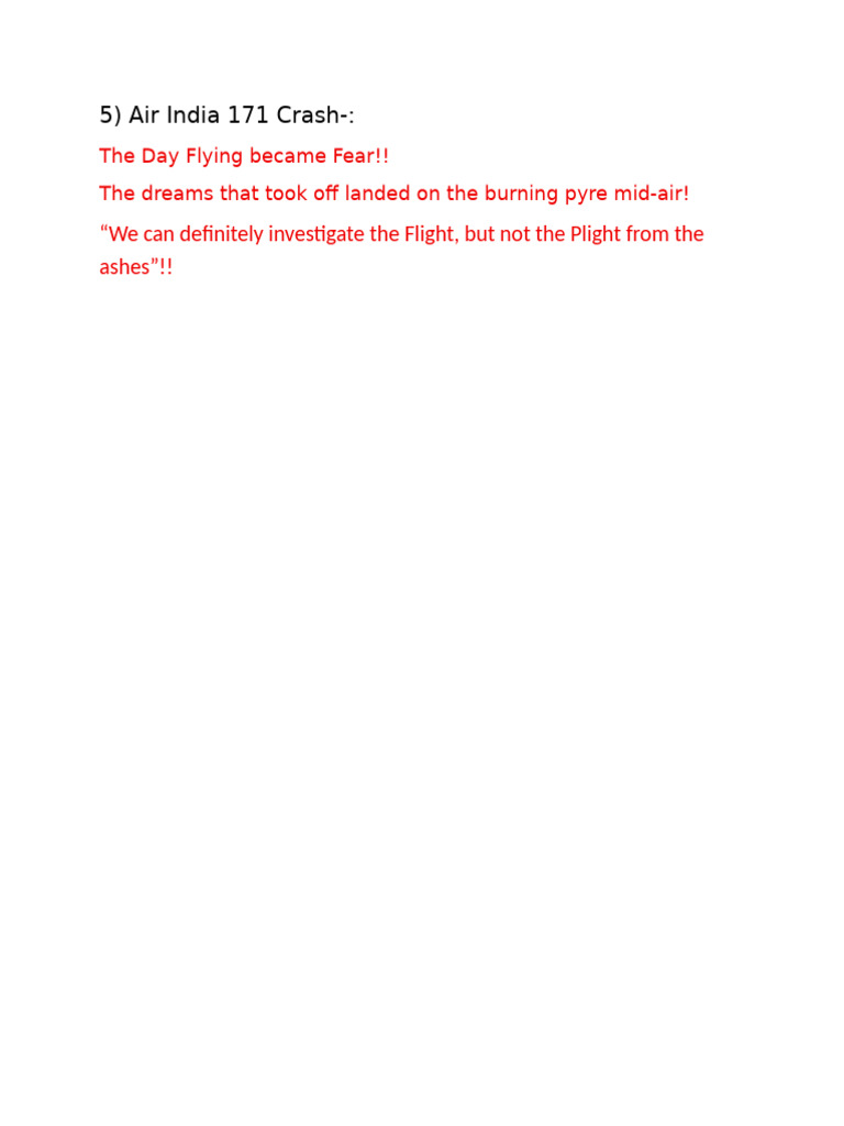 Plane Crash | PDF