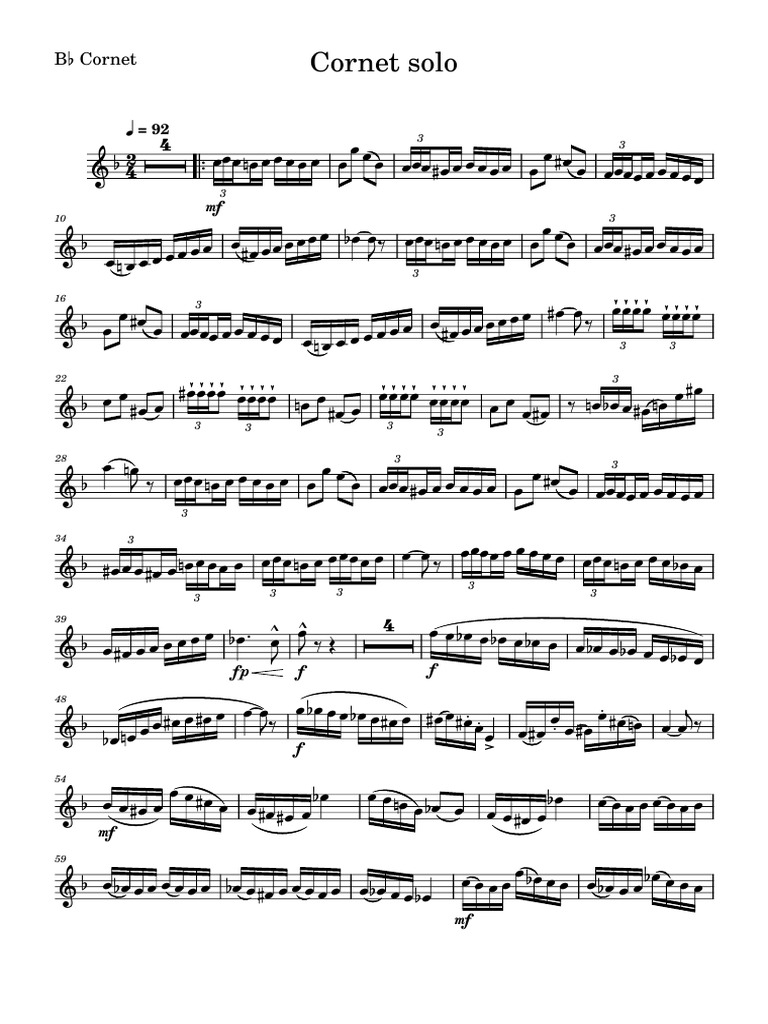 Cornet Solo Sheet Music PDF | PDF