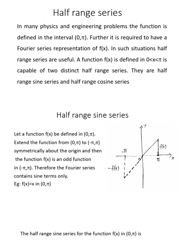 Half Range Fourier Series Explained | PDF | Mathematics | Mathematical ...