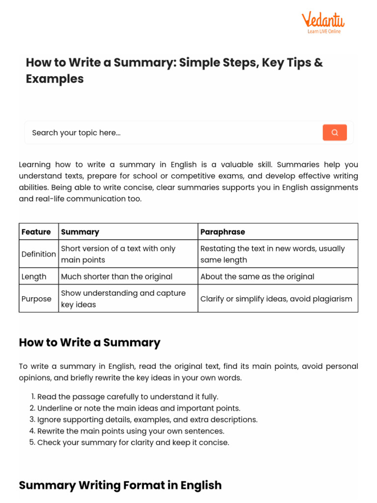 How To Write A Summary - Simple Steps, Key Tips & Examples | PDF
