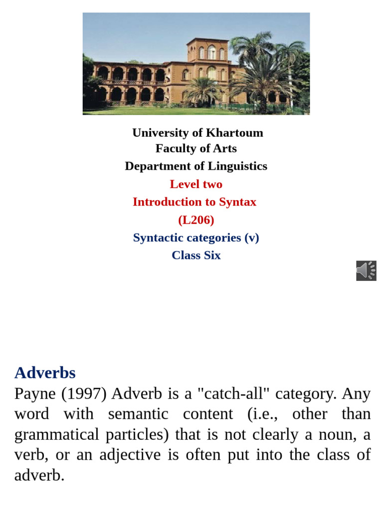 Syntactic Categories (V) Dverbs Abd Adpositions With Recording | PDF ...