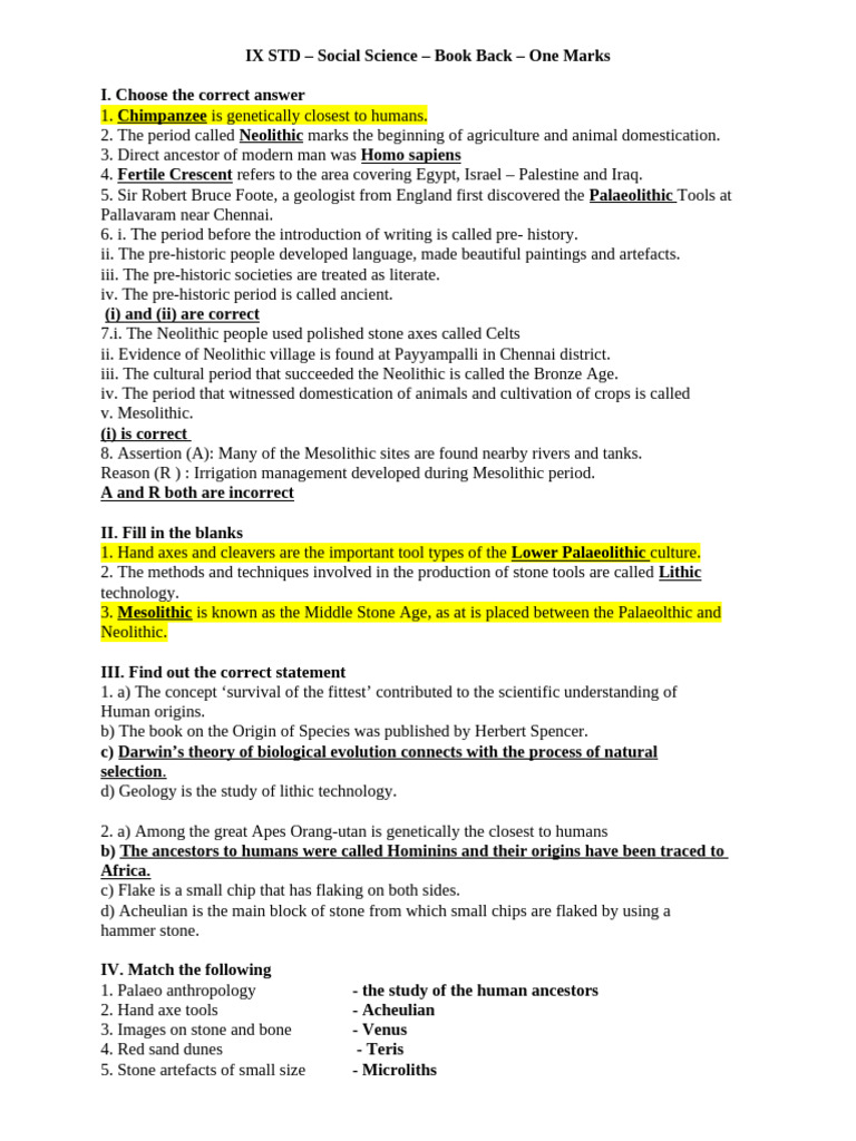 IX STD - Book Back - One Marks | PDF | Volcano | Plate Tectonics