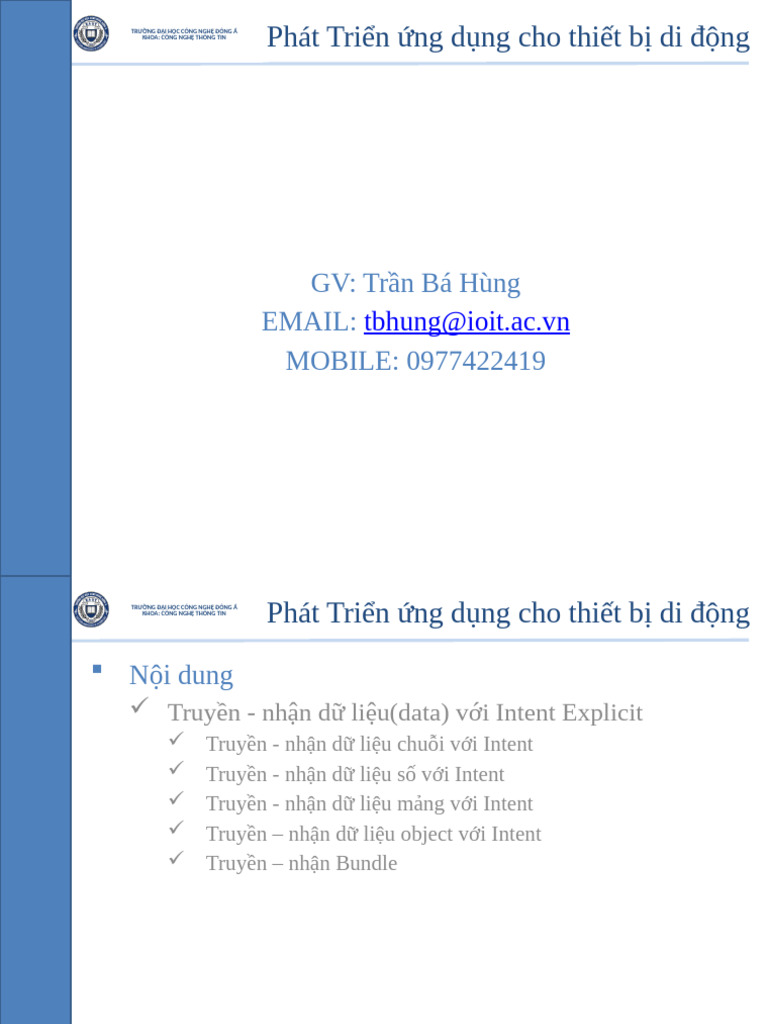 b7 Truyen Nhan Data Array Object Bundle Intent Explicit | PDF