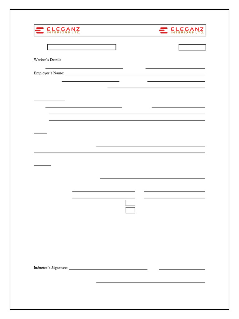 Site Induction Record Form | PDF