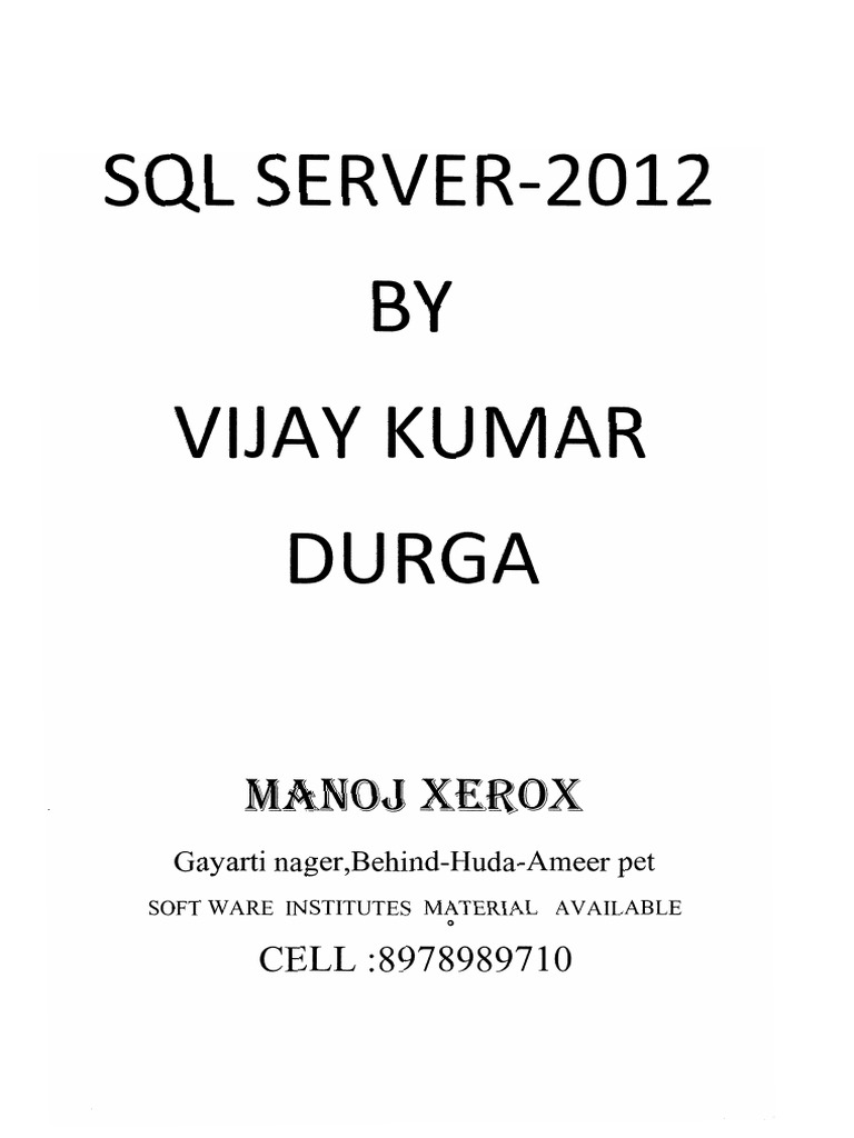SQL Server Durgasoft | PDF