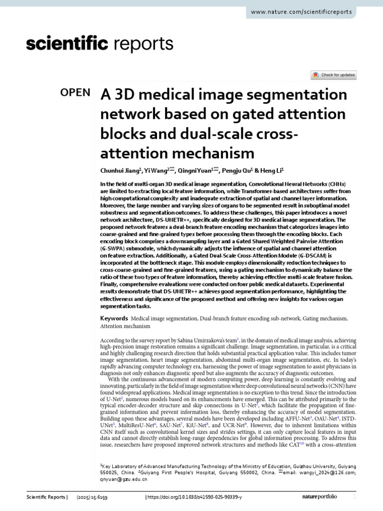 3D Medical Image Segmentation Network | PDF | Image Segmentation ...