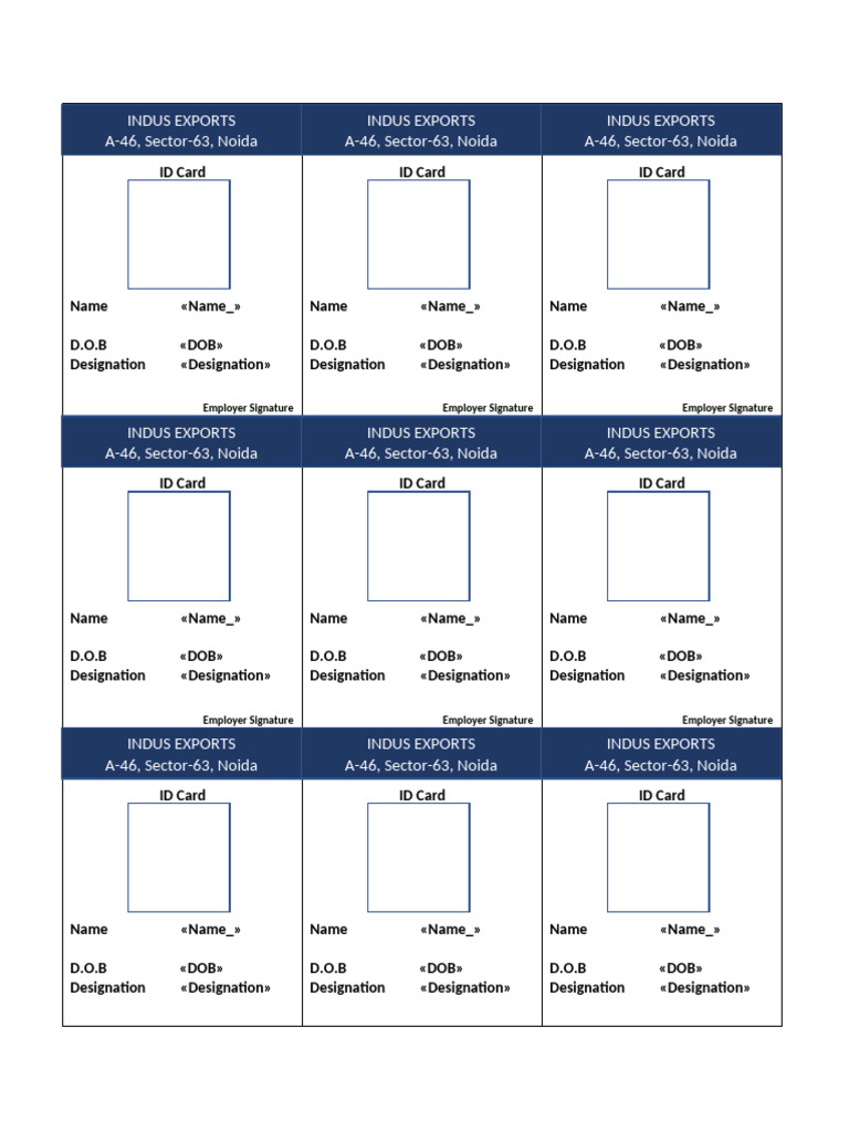 ID Card Template | PDF