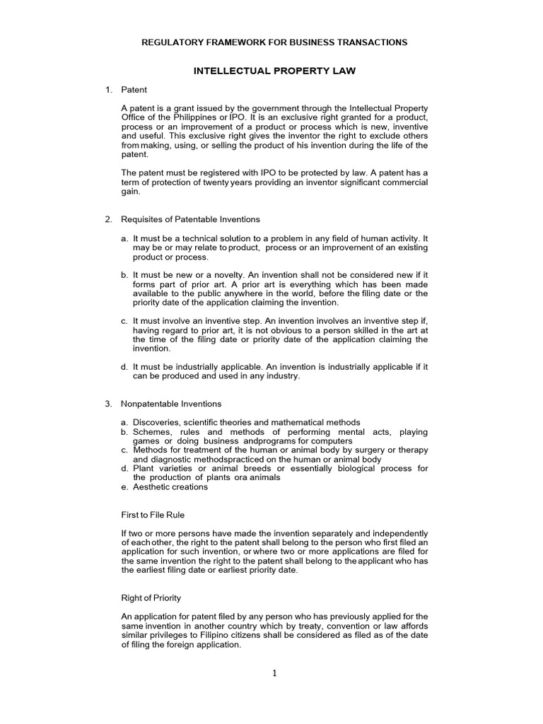 Philippine Intellectual Property Laws Guide | PDF | Trademark ...