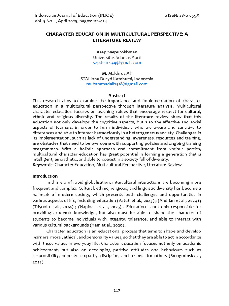 Multicultural Character Education Review | PDF | Learning ...