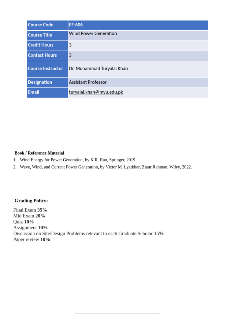 Wind Power Generation Course Overview | PDF | Climate Change | Physical ...