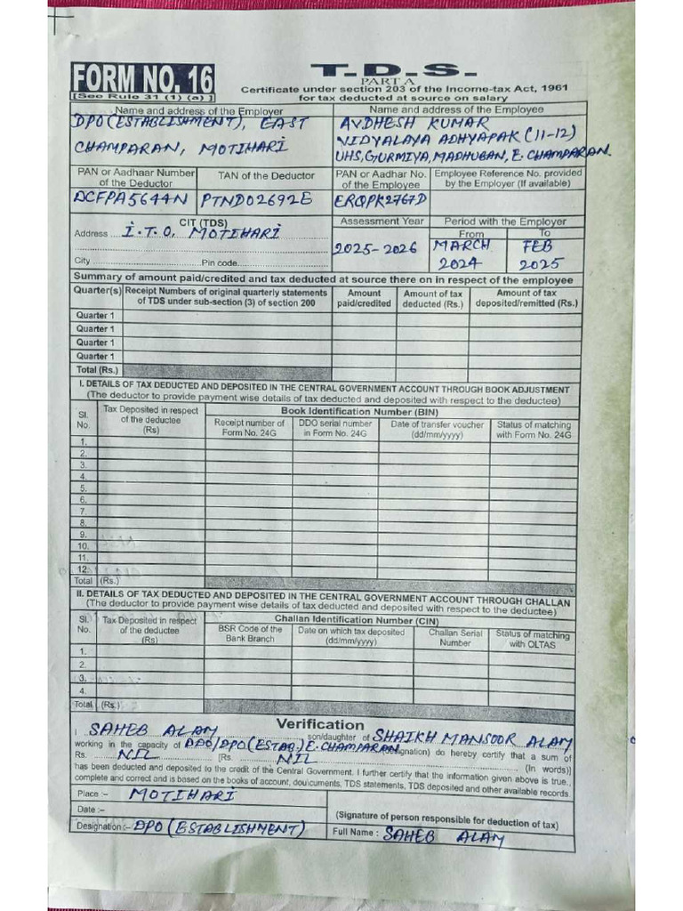 Tds Form Avi 2025-2026 | PDF