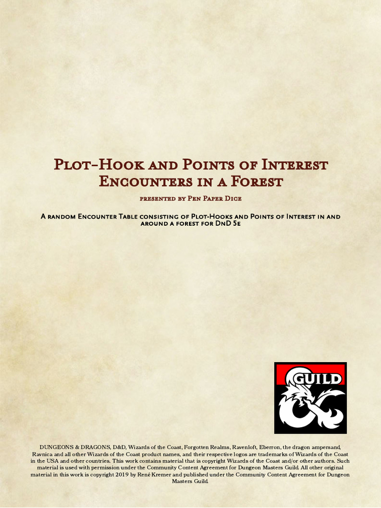 2214446-Plot-Hook and Points of Interest Encounters in A Forest | PDF