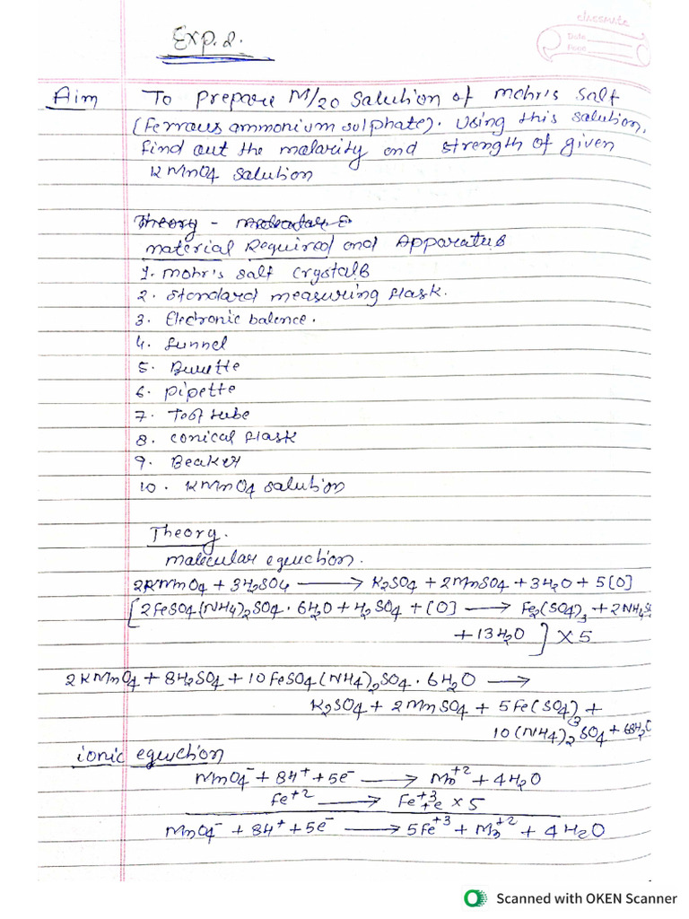 Chemistry Class 12th Practicals | PDF