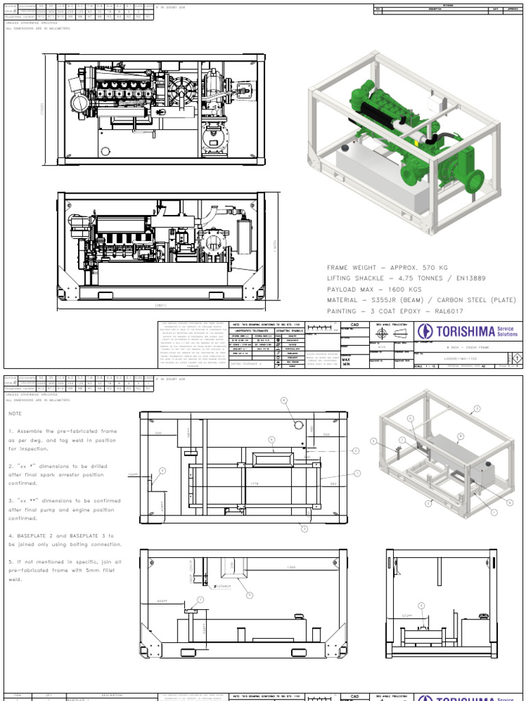 8-Inch Crash Frame Technical Drawing | PDF